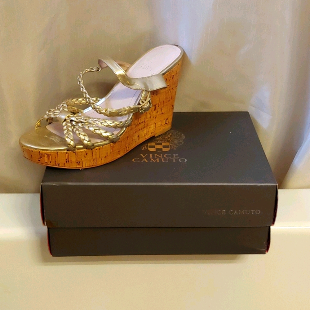 Vince Camuto Gold Platform Wedge